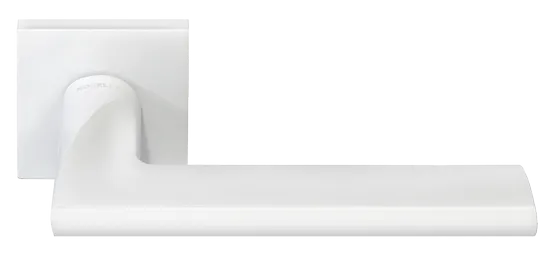 Ручка дверная KAFFEE MH-50-S6 W раздельная на квадратной розетке, цвет белый, ЦАМ Light фото купить Нижний Новгород