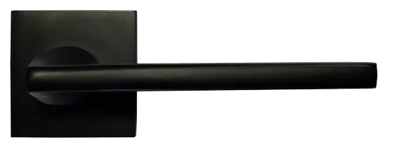 Ручка дверная KAFFEE MH-50-S6 BL раздельная на квадратном основании, цвет черный ЦАМ Light фото купить в Нижнем Новгороде