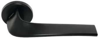 Ручка дверная COMETA R5 NERO раздельная на круглой розетке, цвет черный, ЦАМ