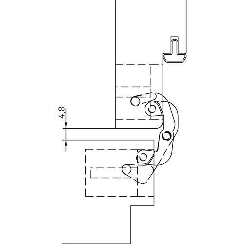 HH-19 B, скрытая петля, цвет - черный фото дверная фурнитура Нижний Новгород