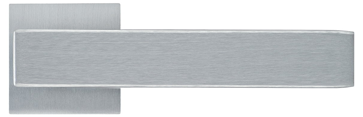LOT ручка дверная  на квадратной розетке 6 мм, MH-56-S6 SSC, цвет - супер матовый хром фото купить в Нижнем Новгороде