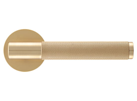 Ручка дверная "AZRIELI" на круглой розетке 6 мм, MH-57-R6T MSG, цвет - мат. сатинированное золото фото купить в Нижнем Новгороде