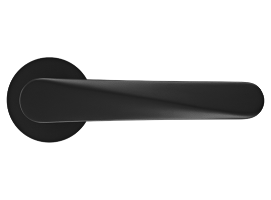 CAYAN - ручка дверная  на круглой розетке 6 мм, MH-58-R6 BL,  цвет - чёрный фото купить в Нижнем Новгороде
